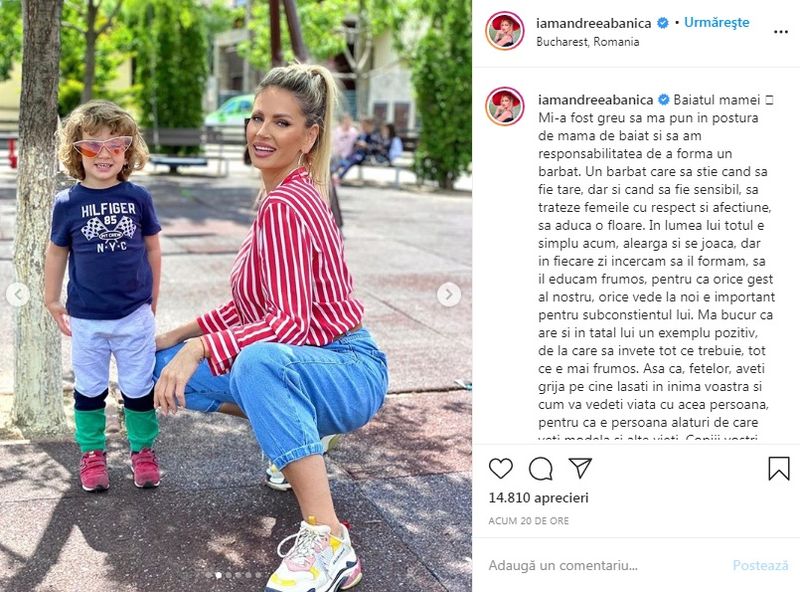 Andreea Bănică, despre cum este să fii mamă de baiat! Mesajul emoționant transmis de vedetă