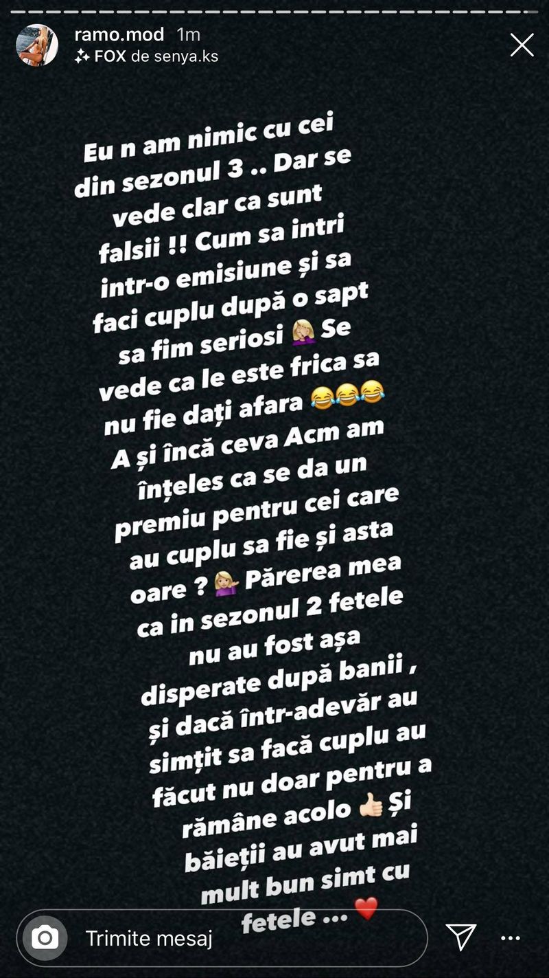 Ramona de la Puterea Dragostei îi atacă dur pe concurenții din sezonul trei: ”Se vede clar că sunt falși!”