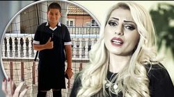 Nicoleta Guță și-a tras teren de fotbal din gresie în curtea vilei din Petroșani! Fiul manelistei a stat în poartă încălțat cu ghete cu crampoane! FOTO