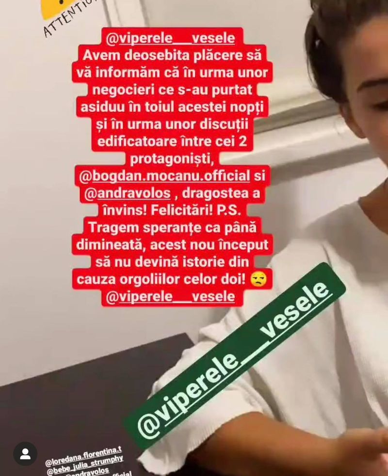 Andra Volos și Bogdan Mocanu, un nou pas spre împăcare? 
