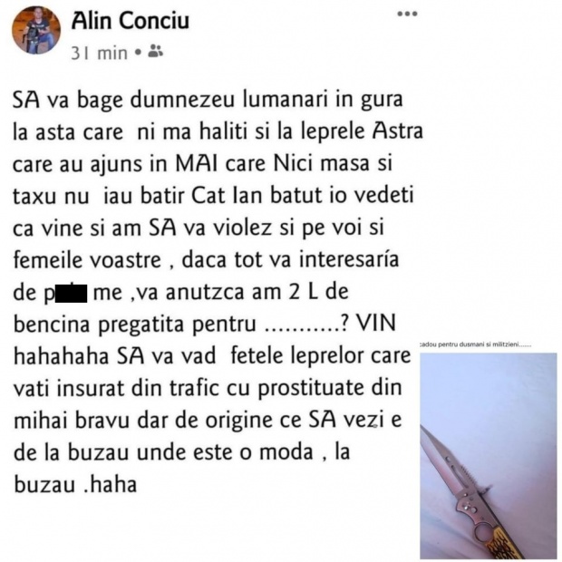 Mesajul amenintare