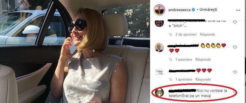 Andreea Esca mesaje telefon