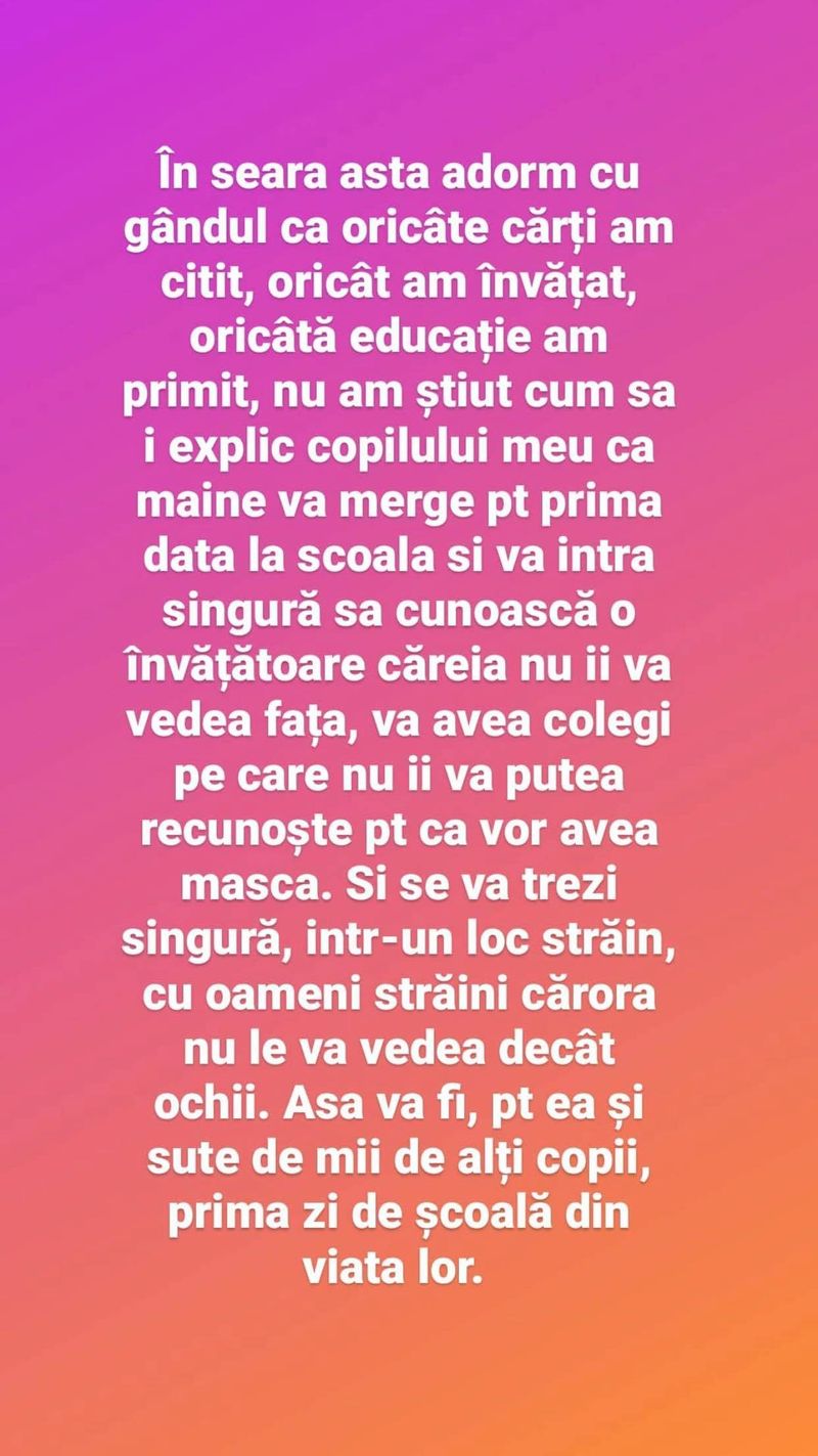 Mesajul postat de Oana Roman