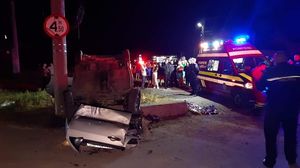 Imagini de la locul accidentului, în satul Ilva Mică accident rutier