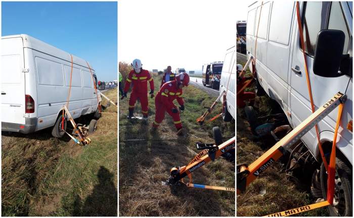 Accident microbuz-căruță