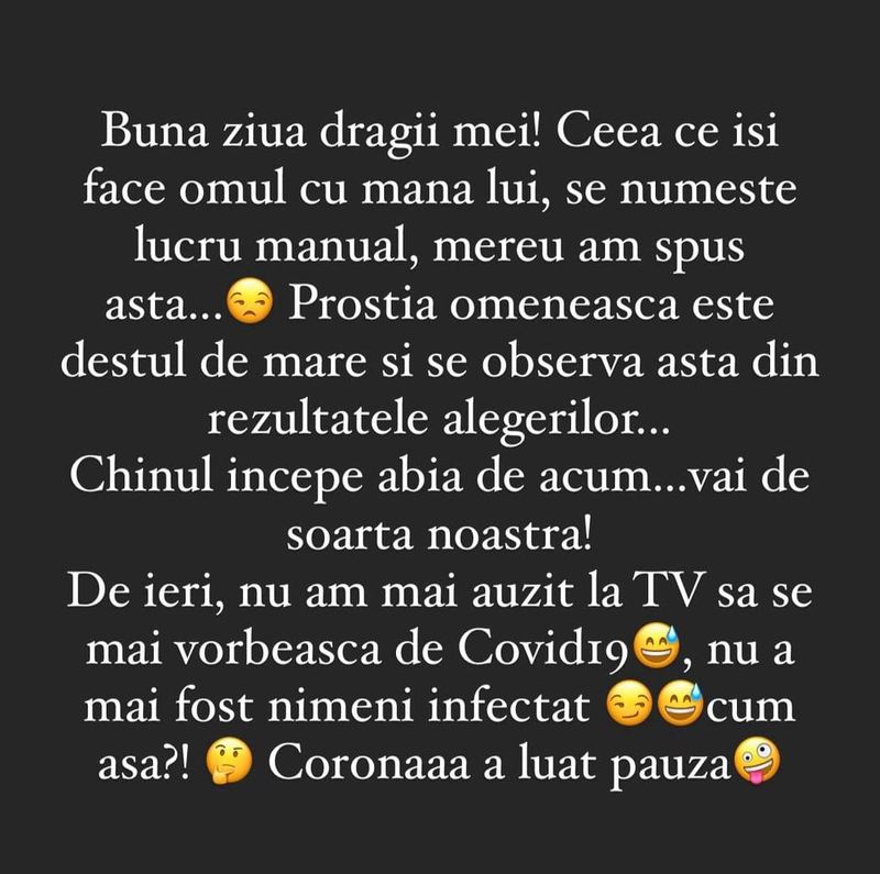 Mesajul postat de Viorica de la Clejani