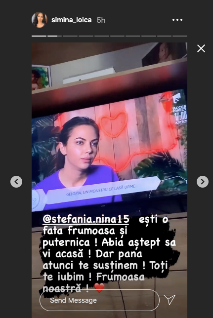 Simina mesaj emoționant pentru Ștefania