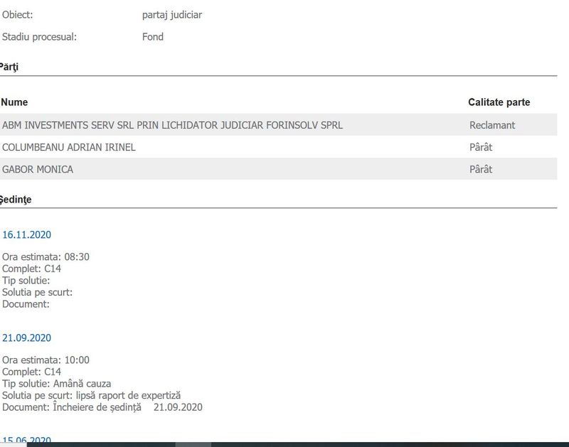 irinel, monica, proces