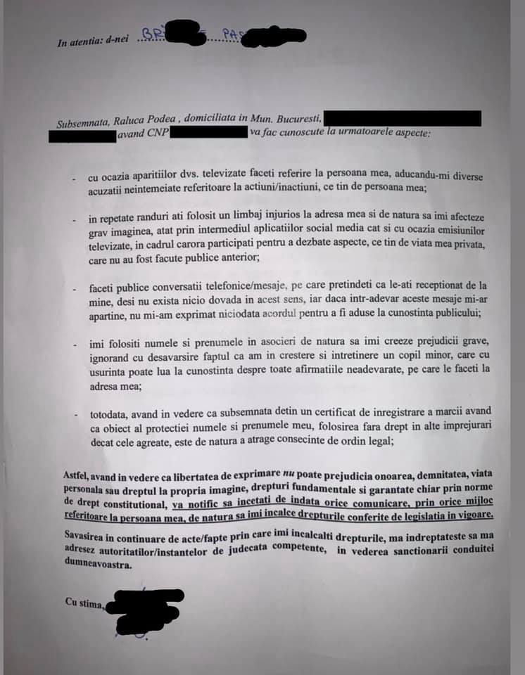 Brigitte Pastramă, dată &icirc;n judecată