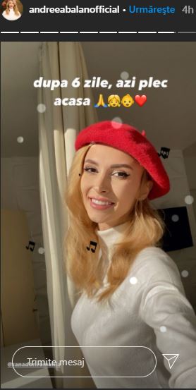 Andreea Bălan va fi externată