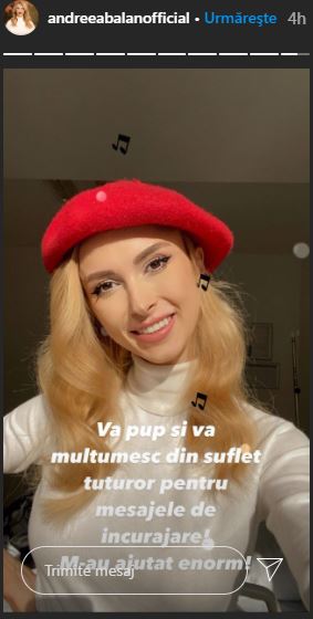 Andreea Bălan va fi externată