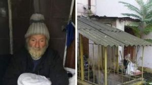 Bătrânul care locuiește într-o toaletă improvizată