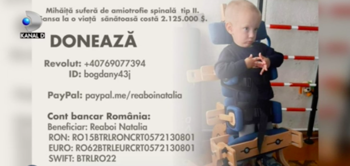Mihăiță, copilul care suferă de amiotrofie spinală 