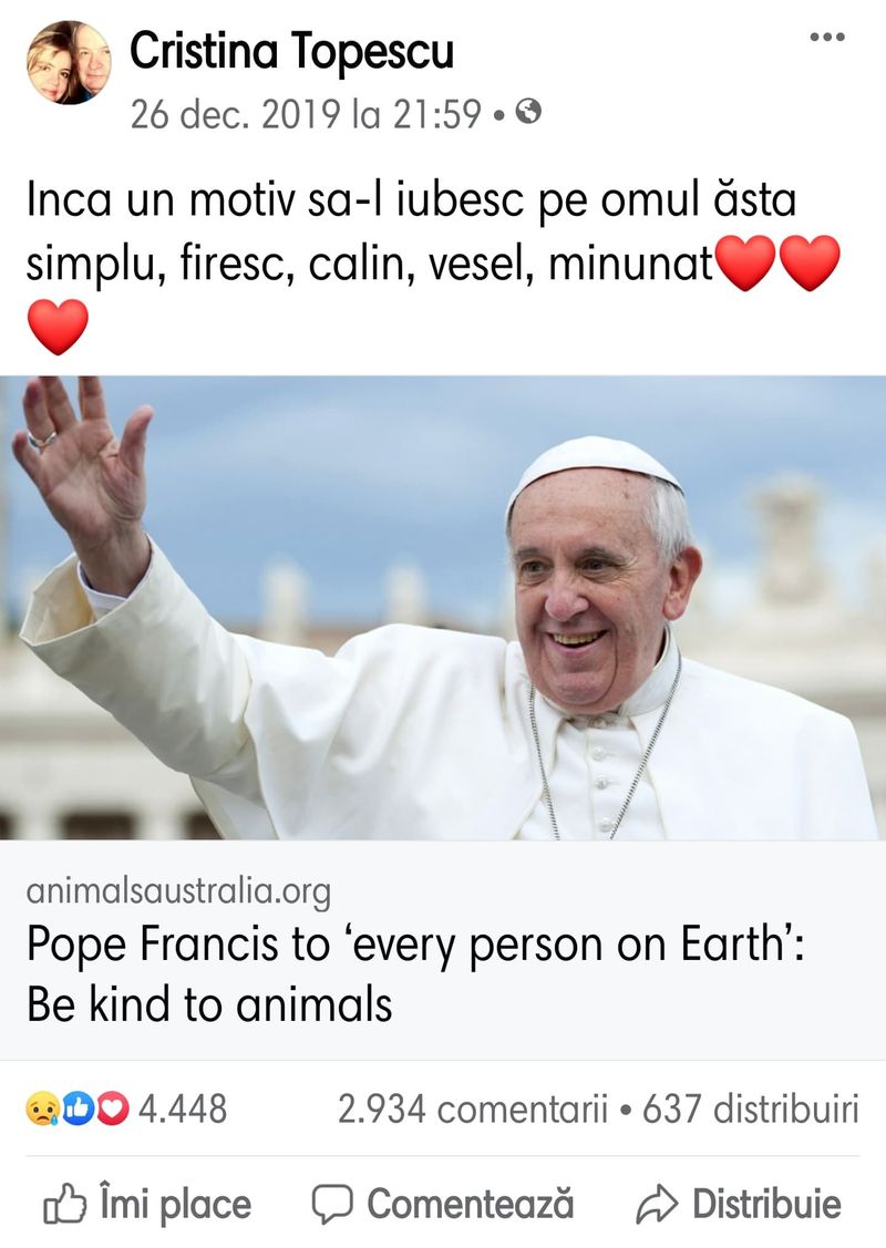 Ultima postare a Cristinei Topescu