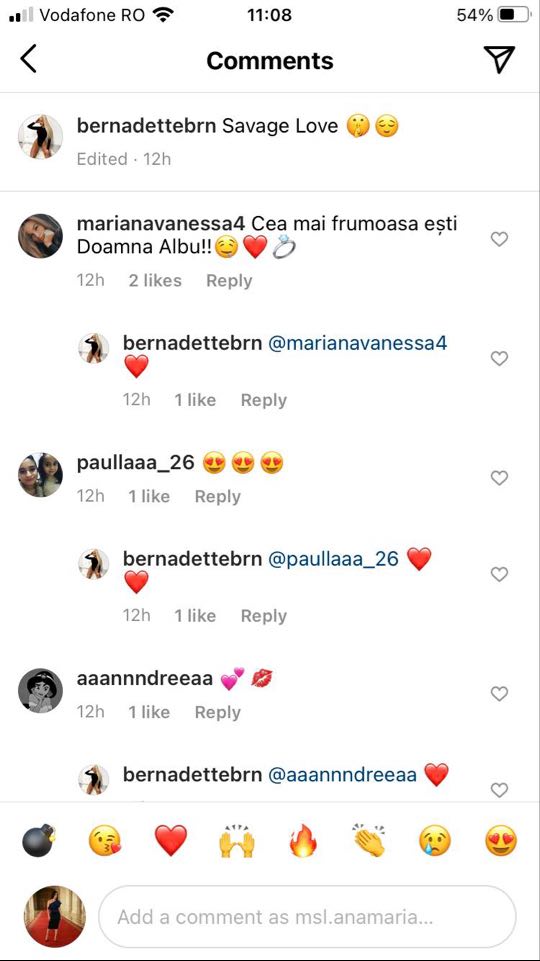Postarea de pe contul de Instagram al Bernei de la Puterea Dragostei Berna de la Puterea Dragostei