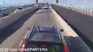 Imagini filmate de la bordul TIR-ului. 