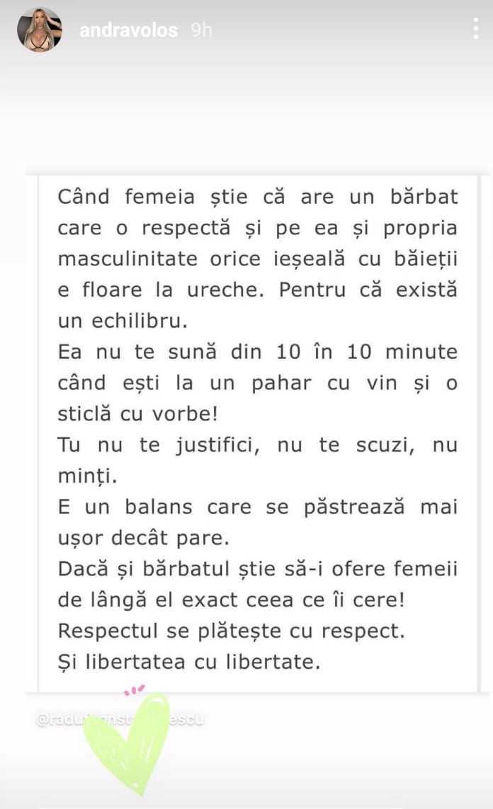 Andra Volos, mesaj sfâșietor după ce Bogdan Mocanu a anunțat că este într-o relație! &quot;Ea nu te sună...&quot;