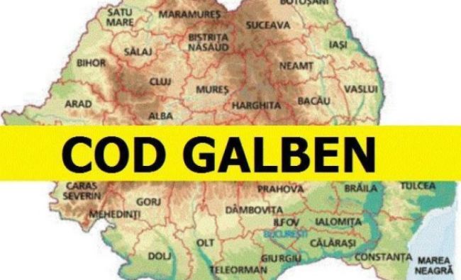 ANM a emis cod galben de vreme severă în zece județe! Care sunt zonele afectate