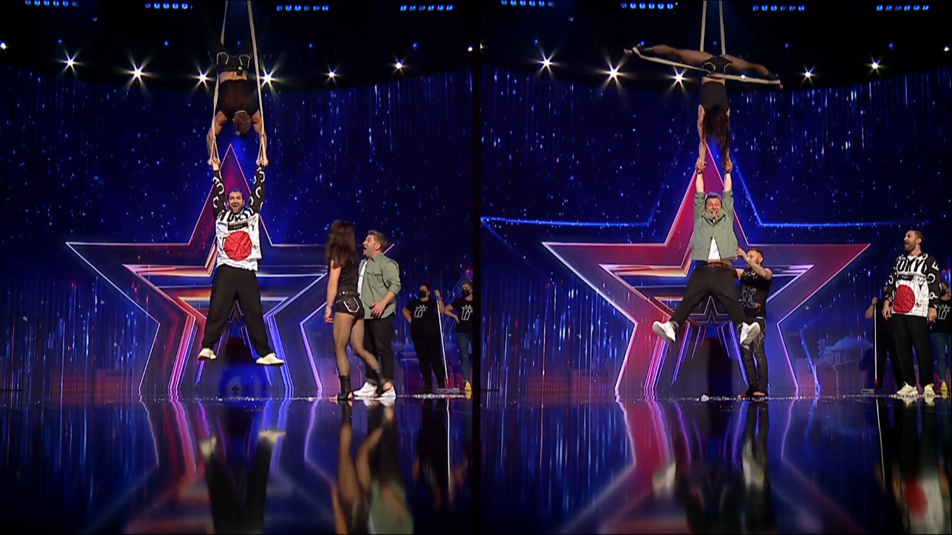 Smiley și Pavel Bartoș, acrobați de ocazie la Românii au Talent, sezonul 11