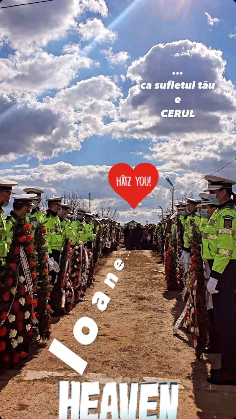 Pozele postate de Dorian Popa cu funeraliile motociclistului