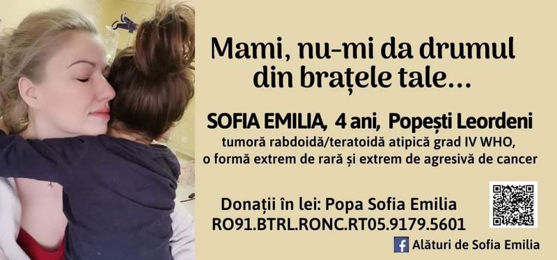 Sofia Popa a fost diagnosticată cu o formă rară de cancer 