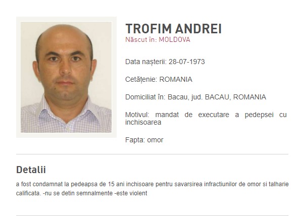 Andrei Trofim, căutat de polițiști