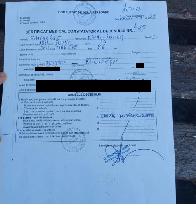 Cauza morții lui Mihai