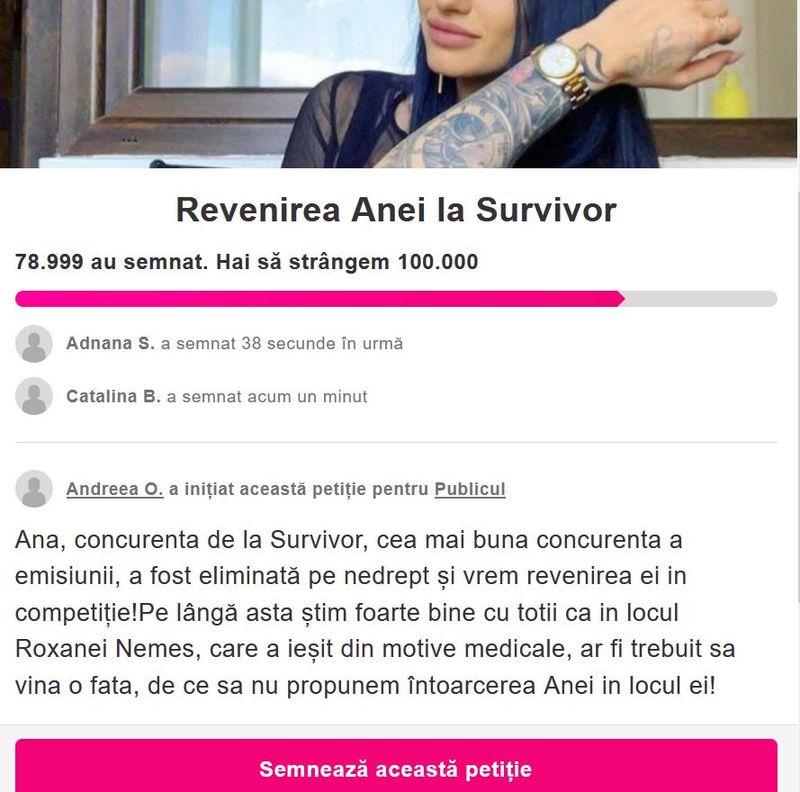 Ana Porgras petitie