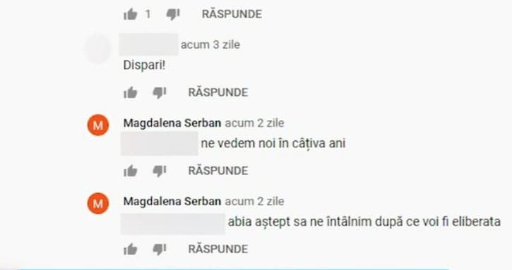 Mirela Vaida primește mesaje de amenințare de la Magdalena Șerban
