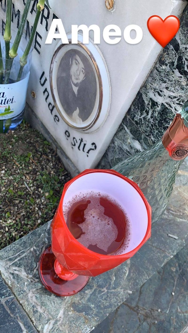 Pepe, la morm&acirc;ntul prietenulu său, Ameo. 