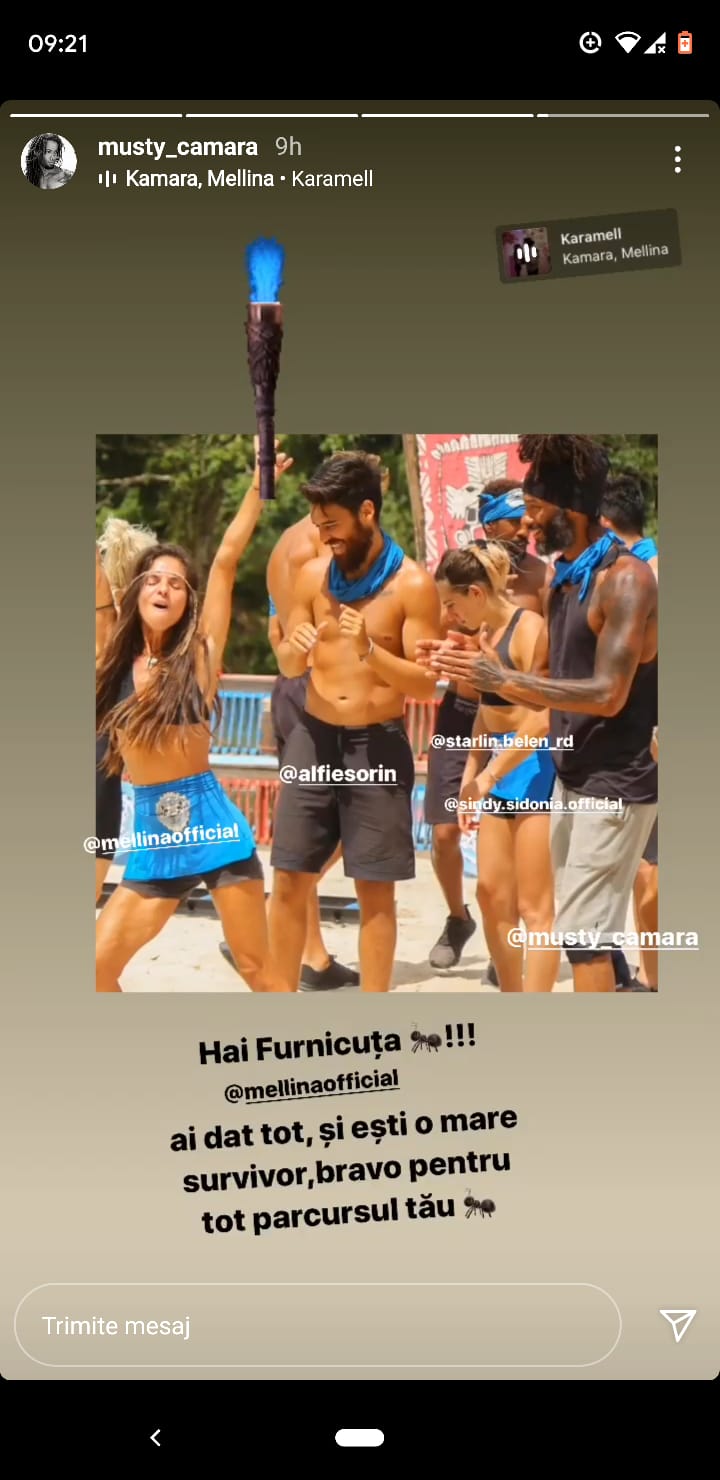 Musty, prima reacție după eliminarea Mellinei de la Survivor România