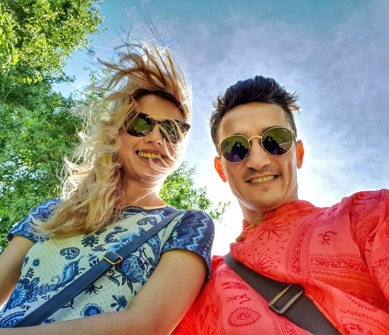 Marian Drăgulescu alături de iubita sa, Simona Carmen