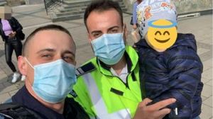 Copilul, găsit de echipajul de poliție