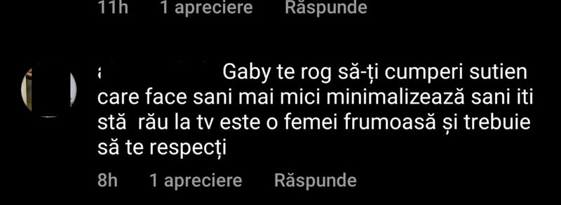 Comentariu poză Gabriela Cristea