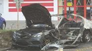 Mașina afaceristului după explozie