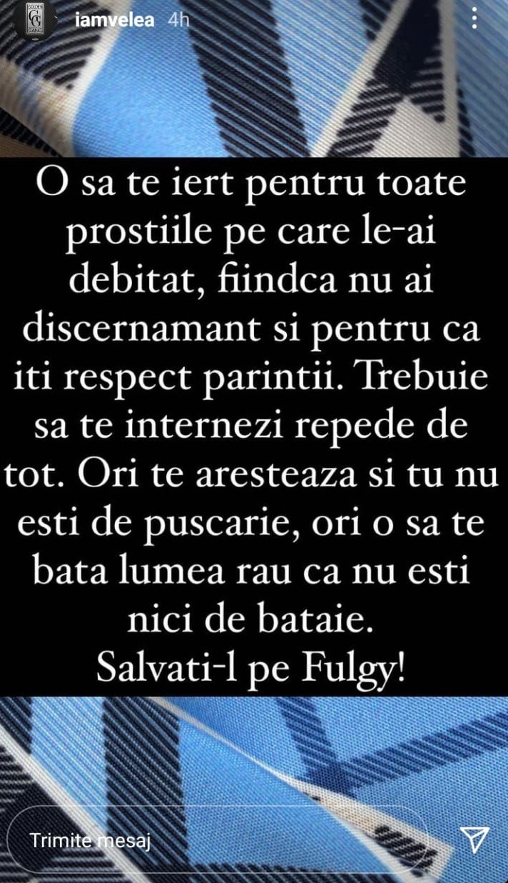 Reacția lui Alex Velea  Reacția lui Alex Velea