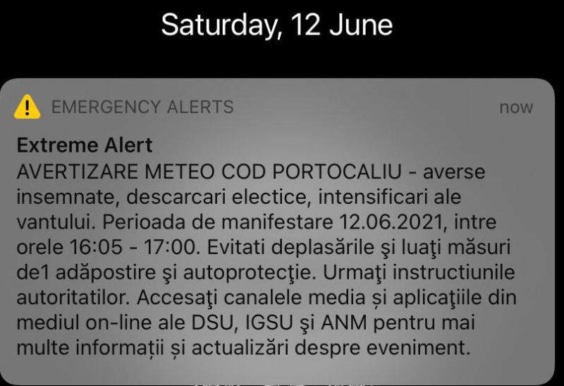 ANM a emis cod galben