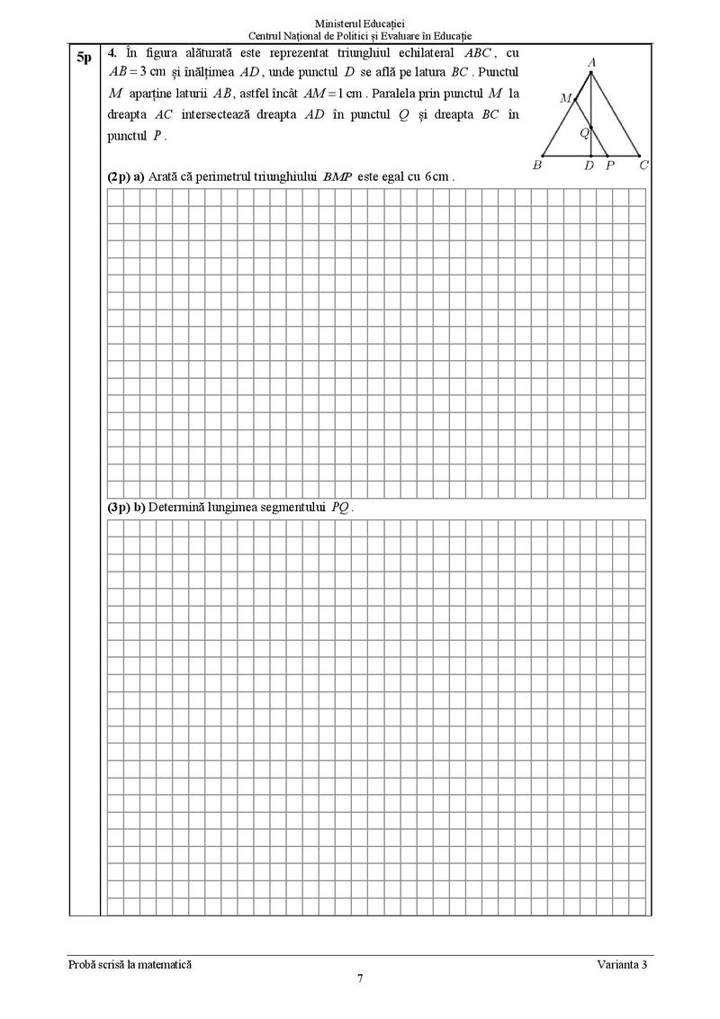 Subiecte Matematică Evaluare Națională 2021