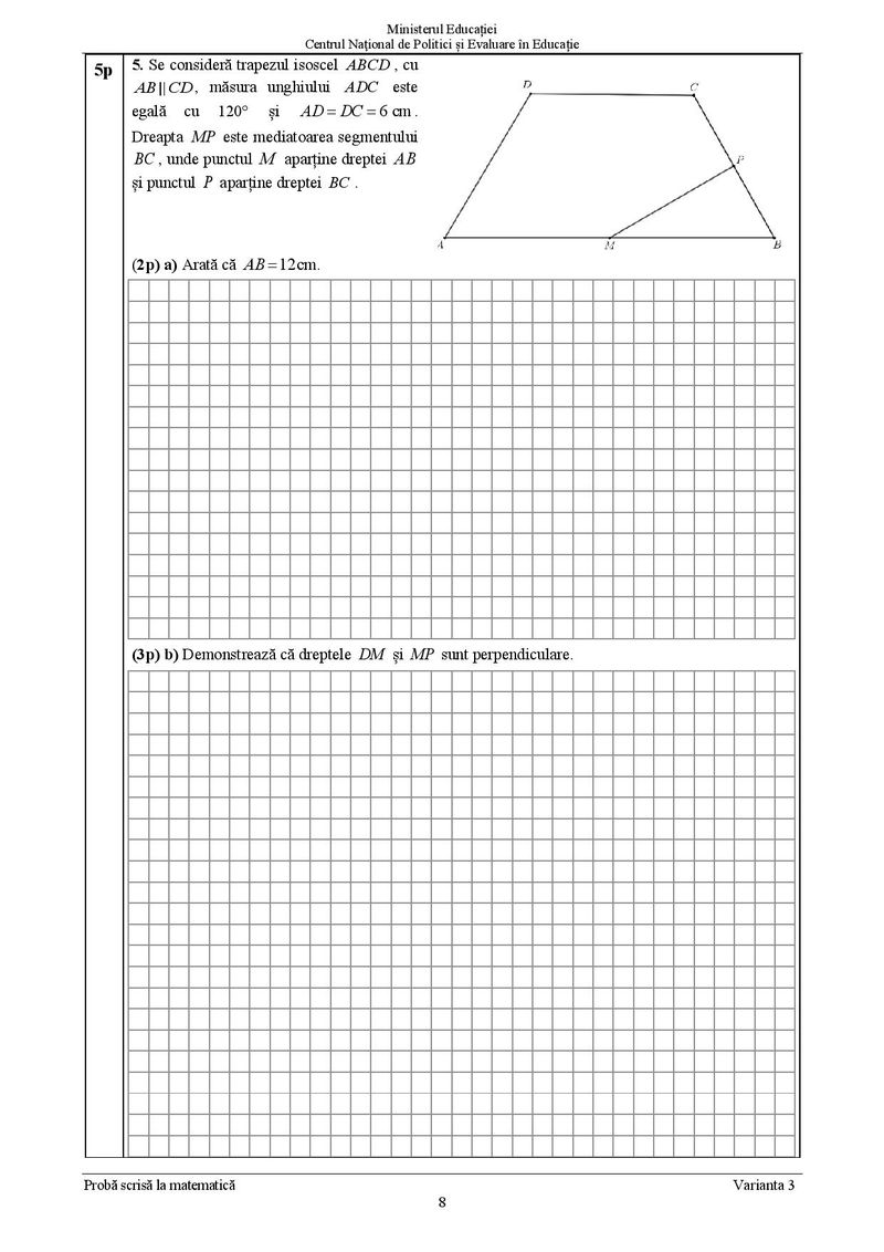 Subiecte Matematică Evaluare Națională 2021