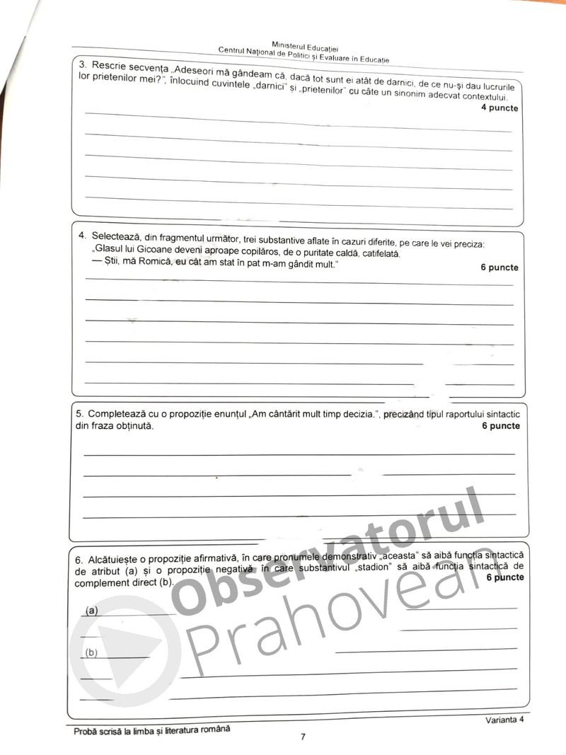 Subiecte Română la Evaluarea Națională 2021