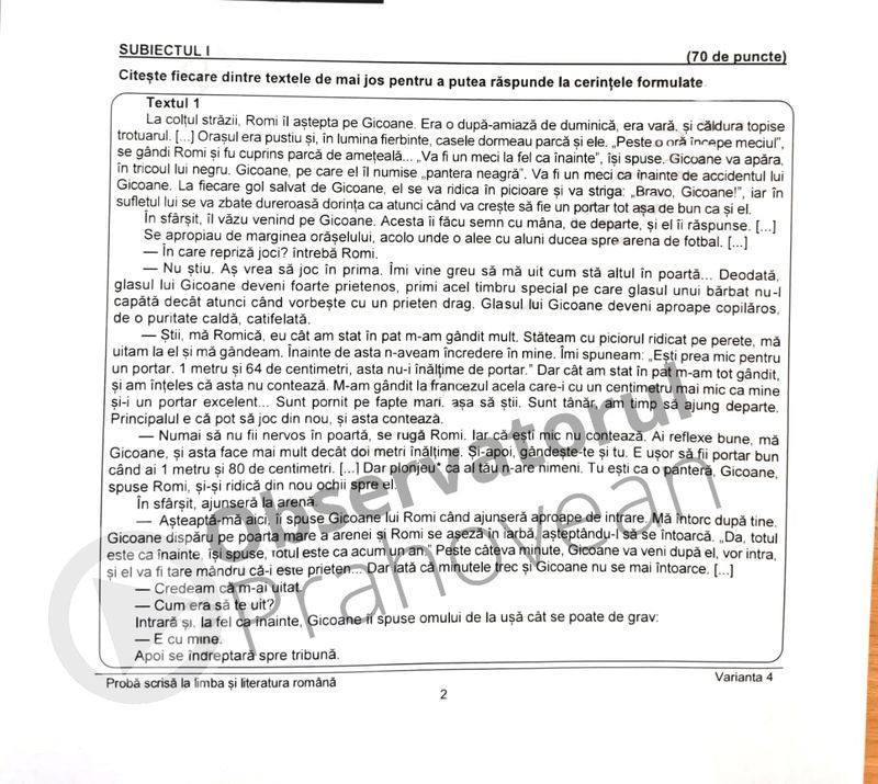 SUBIECTE ROMÂNĂ Evaluare Națională 2021