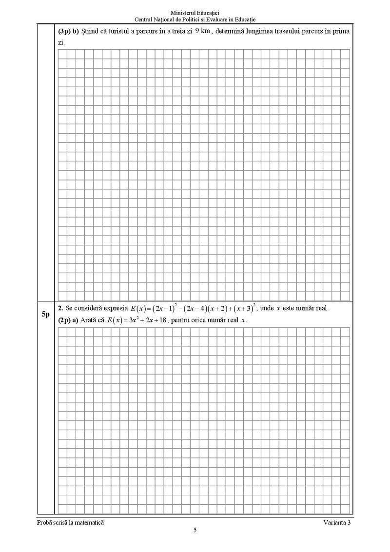 Subiecte Matematică Evaluare Națională 2021