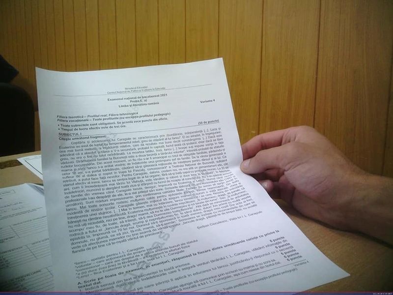 Subiecte Rom&acirc;nă Bacalaureat 2021