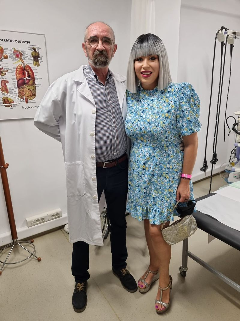 Oana Roman și medicul care a salvat-o 
