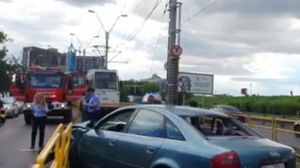 A blocat șina tramvaiului 41 