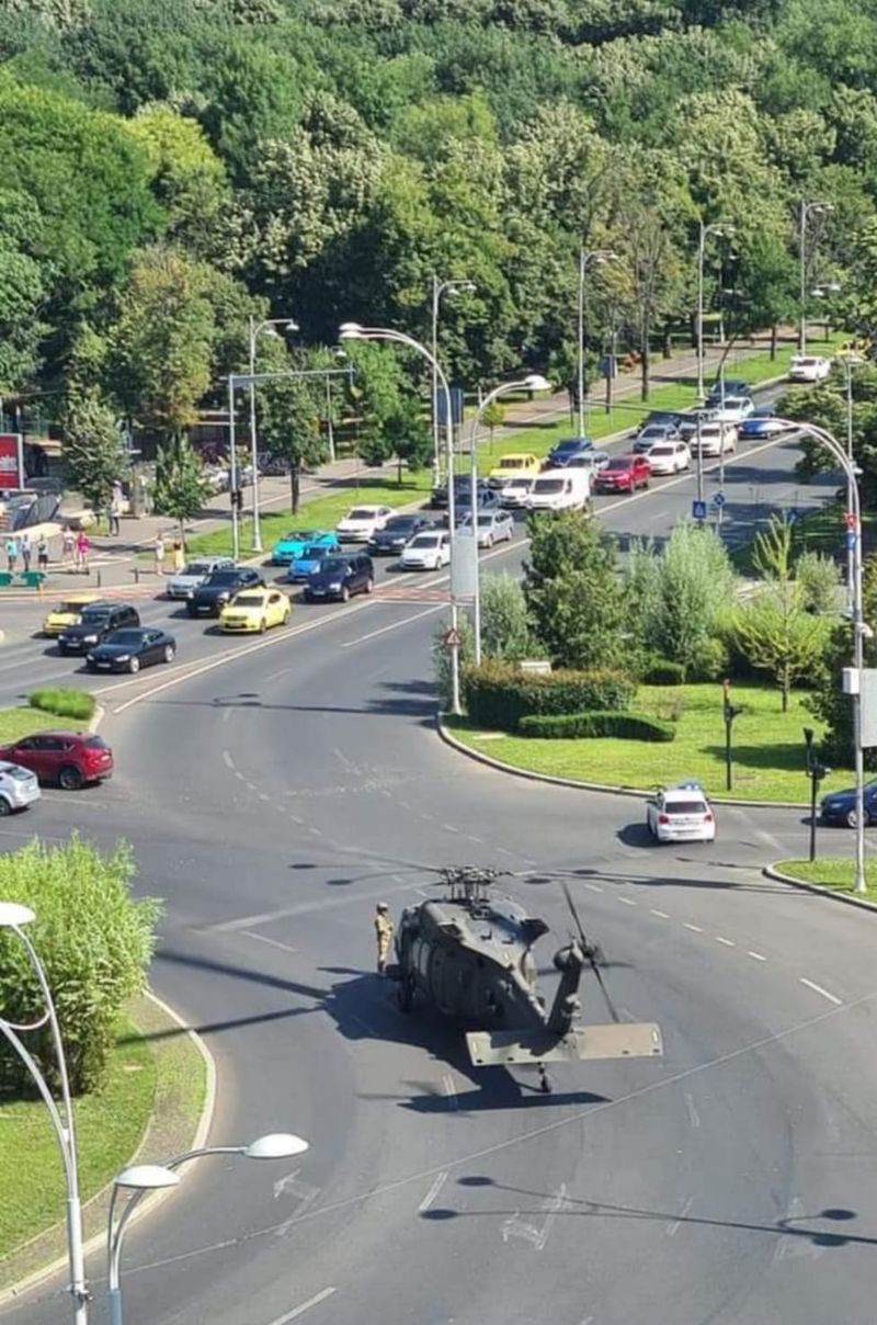 Circulație blocată din cauza aterizării forțate a elicopterului