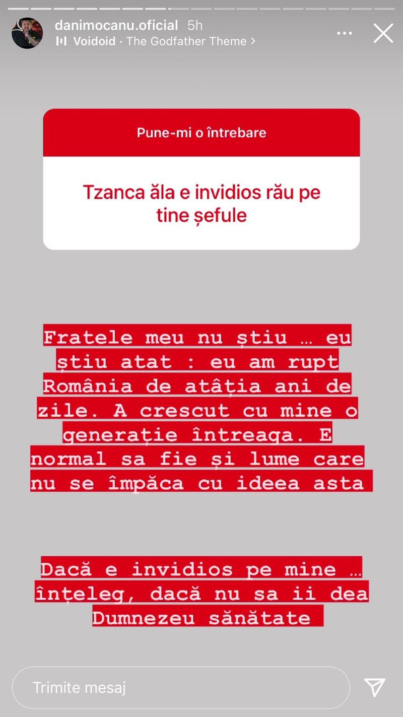 Răspunsul lui Dani Mocanu