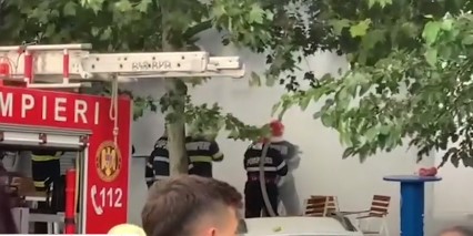Incendiu la Piața Delfinu 