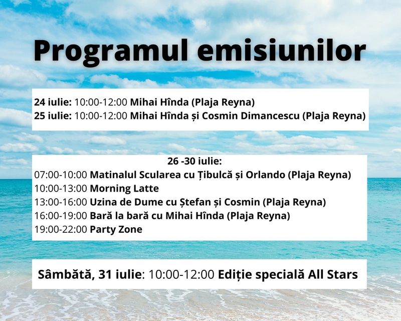 Programul emisiunii 
