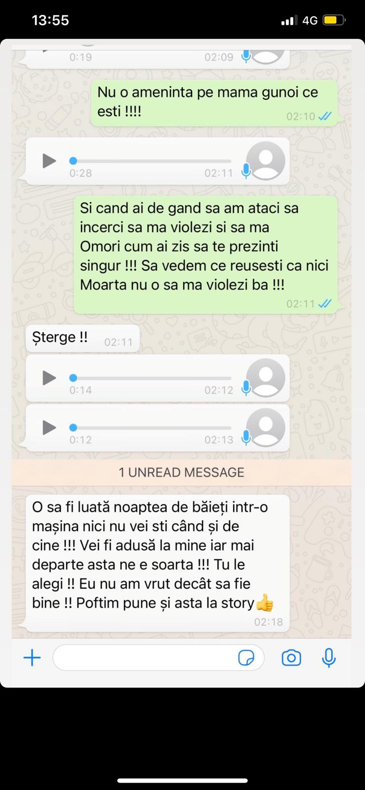 Ultima conversație făcută publică de blondină 